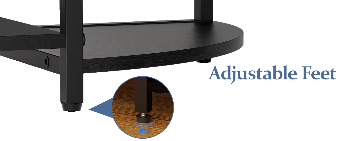 JKsmart Wine Bar Cabinet with LED Lights, Mini Wine Bar Cart with Storage and Glass Holder, Home Bar Coffee Bar for Liquor, 3-Tier Bar Table for Kitchen, Dining Room, Living Room, Black