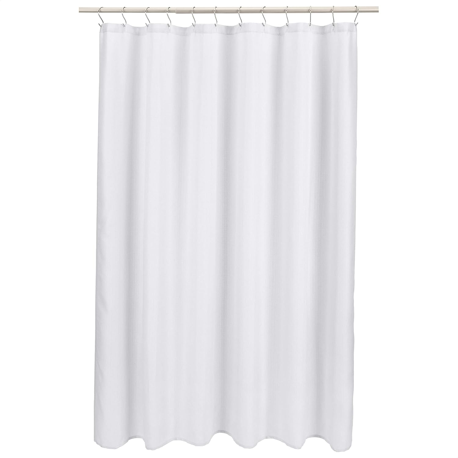 Bathroom Shower Curtain, Water Resistant Fabric with Rust Proof Grommets & Hooks, Weighted Hem, Machine Washable, 72"x72", Light Brown, Beige